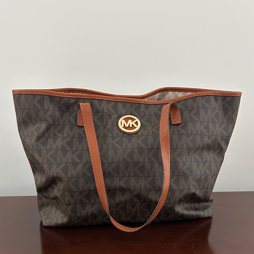 Michael Kors Brown and Tan Tote Bag